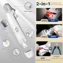 2-in-1 Dog & Cat Nail Clipper with Grinder - Dual Highlight LED Reduce Over-Trimming, Long Battery Cordless USB-C Rechargeable, Safety Lock & Catcher Cap, Quiet Home Grooming for Small Large Pets