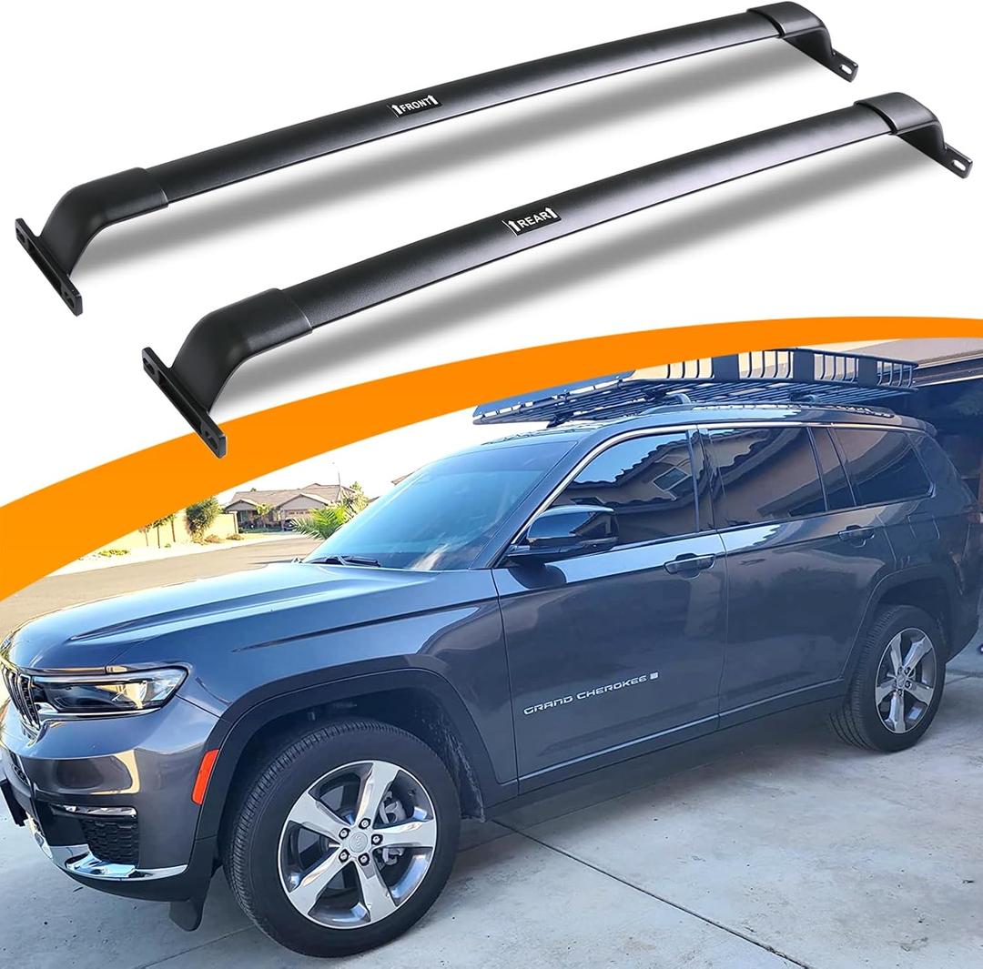 300lb Roof Rack Cross Bars Fit for 2021-2026 Jeep Grand Cherokee L 3-Row and 2022 2023 2024 2025 2026 Jeep Grand Cherokee 2-Row Crossbar Racks Roof Rail Rooftop Luggage Canoe Accessories