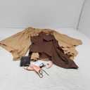 Eurzom 5 Pcs Medieval Fairy Costume Set Women Renaissance Dress Elf Girl Cosplay Ears Accessories Rhinestone Drop Headpiece(Khaki, Coffee, Small)  