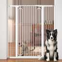 Keny 51" Extra Tall Pet Gate, 29.7"-46" Wide Adjustable Cat Gate for Doorway, Hallway, Stairs, Auto-Close & Pressure Mounted, No Drilling, White