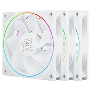 Thermalright TL-S12RW X3 CPU Fan, 120mm White Computer Cooler Fine Aperture ARGB Halo PC Fan,Reverse Airflow Design Chassis Cooling, 1500RPM Speed,3-Pack,White