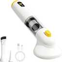 MiOYOOW Pet Grooming Vacuum Kit, Low Decibel Vacuum Cat Brush Rechargeable Handheld Dog Hair Trimmer with Transparent Dustbin for Removing Loose Fur