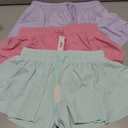 3 Pack Girls Flowy Shorts with Spandex Liner & Pocket, 2-in-1 Athletic Butterfly Shorts for Running Dance XL