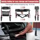 Rollator Walker for Seniors/Adults Foldable Rolling Walker with Seat 330 lbs Capacity 4 Big 8 inch Wheels Hand Grips Adjustable Height Lightweight Aluminum Walker 7205(Red)