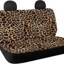 Dreaweet Brown Leopard Print Auto Back Seat Covers Protectors for Car Sedan Truck SUV, Wild Cheetah Theme Women Rear Bench Covers Back Seat Only Men Auto Interior Accessory for Kids Pet
