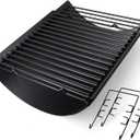 Hiorucet 15.5" - 26" Adjustable Ash Pan Drip Pan for Chargriller 5050 5650 2121 5072 3001 2828 2823 2123 1224 2929 2727 E1224 1224 5252 1324 Charcoal Grills, with 2pcs Grate Hangers Replacement Parts