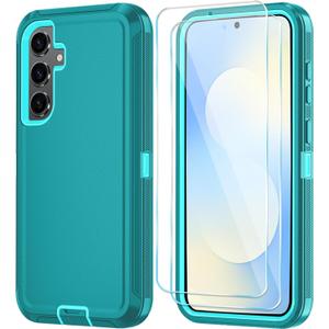 ONOLA Phone Case for Samsung Galaxy S25 FE Case with HD Screen Protector, Heavy Duty Shockproof & Dropproof 3-Layer Cover Phone Case for Galaxy S25 FE 6.7'',LakeBlueSkyBlue