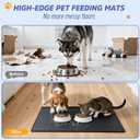 Large Dog Mats for Food and Water, 40"x30" Waterproof Pet Food Mats for Floor Nonslip Silicone Bowl Mats with Raised Edges