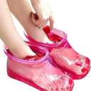 WMHYLYH Movable Foot Soaker, Portable Feet Soaking Tub Massage Foot Bath Shoes, Bath Massager Basin Pedicure Feet Spa Shoes for Thermal Massage to Promote Blood Circulation (Large, Pink)