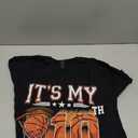 It's My 10th Birthday Basketball Theme 10 Years Old Birthday T-Shirt (Black, L)