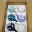 Porcelain Coffee Mugs Set of 6, 13 Ounce Coffee Cups with Handle, Ceramic Tea Mugs for Latte, Hot Tea, Cappuccino, Mocha, Cocoa, Blue Assorted Colors Mug Gift Set, Dishwasher and Microwave Safe