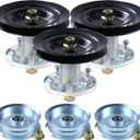3 Pack GY21099 Spindle Assembly with GX21381 Pulley GY20629 Idler Pulley Replaces GY20867, GY20592, GY22082 for John Deere D170, LA175, E180, G110, 190C, S180, LA150, D 170 54" Lawn Mowers