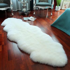 LLB Genuine Sheepskin Area Rug Wool Rug Fur Carpet Fluffy Shaggy Fur Rug for Living Room Kids Bedroom Real Sheepskin Throw Lambskin Rugs Sofa Mat Chair Seat Covers (Ivory White, 2 x 6 ft Sheepskin)