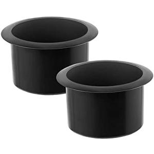 GYBest 2 Pcs Plastic Black Cup Holder, Replacement Recliner-Handles Cup Holder Insert for Sofa Boat Couch Recliner Poker Table (3.2" Wx2.6 H) (Small)
