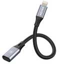 AGVEE 4 inch 30W USB-C Female to Lightning Cable Adapter, Type-C to 8 Pin Male PD Fast Charging Converter Cord Data Sync Connector for iPhone 13 12 11 Airpods iOS Device, Carplay, Dark Gray