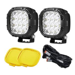 BIGLION.X 4 Inch Pair 160W 18800LM Amber Round LED Offroad Lights Yellow Fog Lights Super Bright Driving Offroad Pod Lights with Wiring Harness IP68 for Pickup Trucks UTV ATV SUV