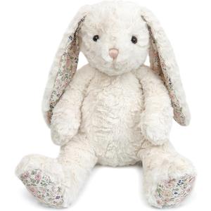 Faith The French Bunny Plush Toy | 15" Soft Stuffed Animal | Elegant Nursery Décor & Cozy Companion | Plush Gift for Easter, Baby Showers, Birthdays & Home Accents White