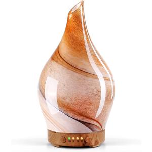 Porseme 150ml Essential Oil Diffuser Glass Color Changing Aroma Air Diffusers Aromatherapy Ultrasonic Cool Mist Humidifier 6 Running Hours Waterless Auto-Off for Sleeping Yoga Office Spa