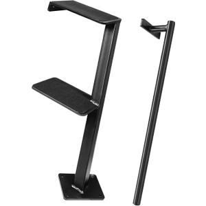 Universal Fit Boat Trailer Steps, Trailer Step Universal Fit for Boat Trailer Black Steel (2 Steps)