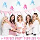 84 Pcs Baseball or Bows Gender Reveal Party Supplies Boy or Girl Decorations Badge Button Pins Bracelet Ribbons Blue or Pink Party Favors for Gender Reveal Games