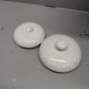 American Atelier Bianca Scroll Cookie Jar, White, Set of 3