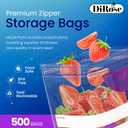DiRose Quart Bags Pack of 500  1 Quart Reclosable Food Storage Bags  Practical and Durable Design  Food Safe Non-BPA Material  Easy Double Zip Closure  Ideal for Food, Snacks, Organizing (Clear)