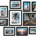Vittanly 10 Pack Picture Frames Collage Wall Decor, Gallery Frame Set for Wall Mounting or Tabletop Display, Multi Sizes Including 2pcs 8x10, 4pcs 5x7, 4pcs 4x6, Black