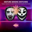 LED Mask Face Transforming, App-Controlled Light Up Mask with Gesture Sensing, DIY Custom Display, Rechargeable LED Mask for Halloween, Party & Cosplay
