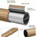 2 Pack Boho Wood Curtain Rods for Windows 48 to 84 Inch,1" Adjustable Window Curtain Rod with Imitation Wooden Grain Finials, Decorative Farmhouse Rustic Drapery Rods, 36-88'', Weathered Wood