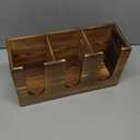 Wooden Storage Holder for Kitchen Counter - Large Organizer with 3 Compartment, Cooking Tool Crock & Farmhouse Kitchen Accessories
