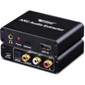 HDMI ARC Adapter, Tendak ARC Audio Extractor with Digital Optical TOSLINK SPDIF/Coaxial and Analog 3.5mm L/R Stereo Audio Converter for HDTV Soundbar Speaker Amplifier