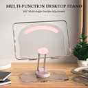 360 Degree Rotating Mobile Tablet Stand, Adjustable Tablet Holder-Adjustable Foldable Desktop Table Holder Base,Multi-Angle, Non-Slip Silicone Base,Portable iPad Stand for Desk