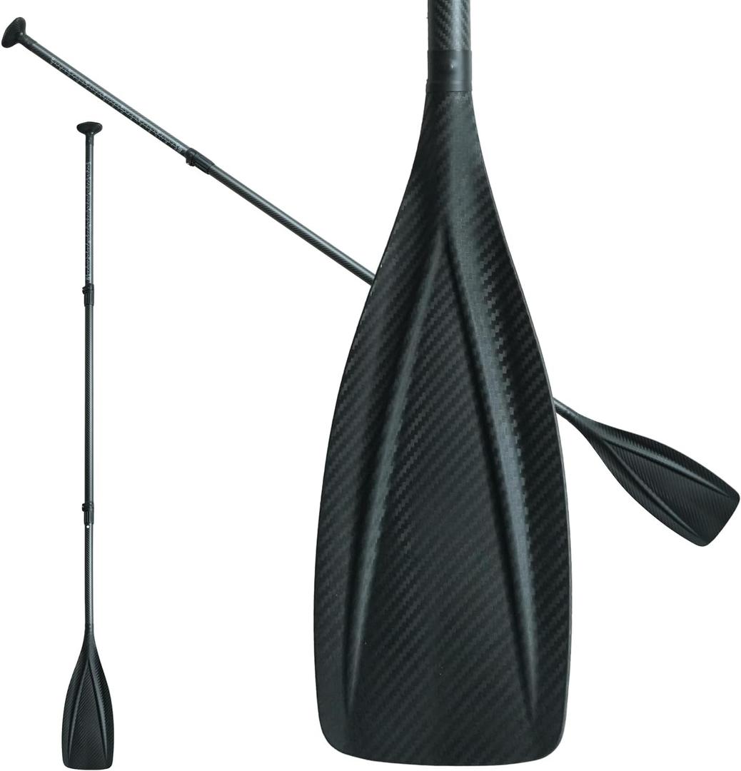 Niphean Carbon SUP Paddle, Adjustable Lightweight Paddle Board Paddles with Rigid Carbon Composite Shaft and Nylon Fiberglass Blade, Floating 3&4-Piece Set for SUP& Kayak