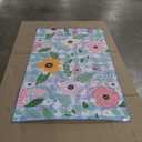 Flagship Carpets Pretty in Pastel Floral On Gingham Educational Area Rug for Kids Room, Children's Classroom Rug for Teaching and Playroom, 5' X 7'6"