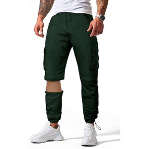 GINGTTO Mens Outdoor Hiking Convertible Pants Slim Fit Stretch Cargo Joggers Lightweight Work Pants for Men