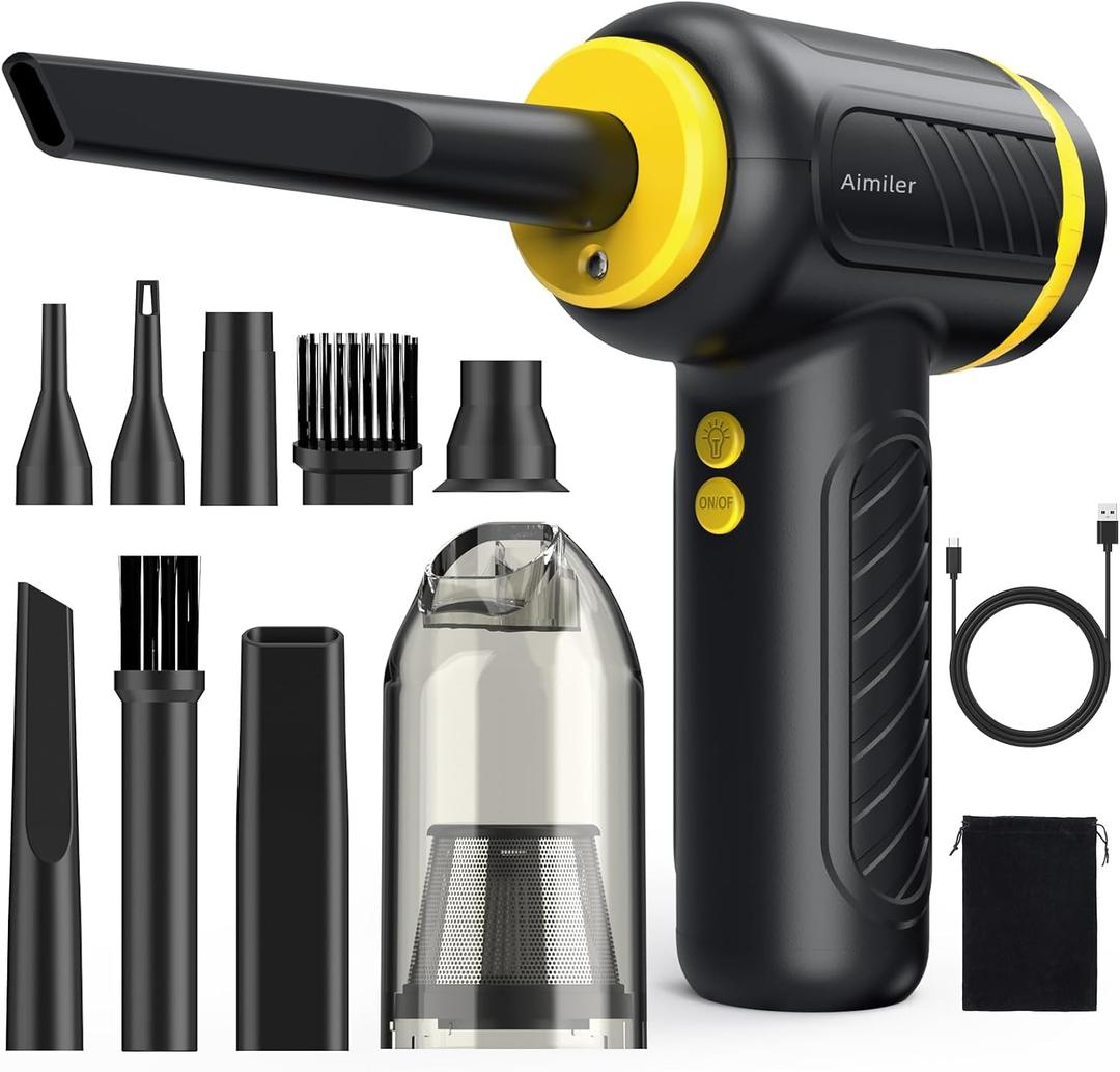 Compressed Air Duster, Perfect Replacement for Compressed Air Canisters, Keyboard Cleaner, Computer Cleaner, Cordless Air Duster, Up to 150,000 RPM, 9000mAh Duster