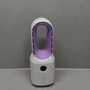 let'me Desk Fan, 106 Oscillating Fan for Indoors,Bladeless with 3 Speeds, Small Office Fan with LED Light, (Purple-Without Batteries)