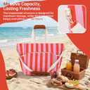 Large Insulated Soft Cooler Bag 30L with Leakproof Lining, Family Size Portable Cooler for Picnic, Beach, Camping, Travel, Orange powder
