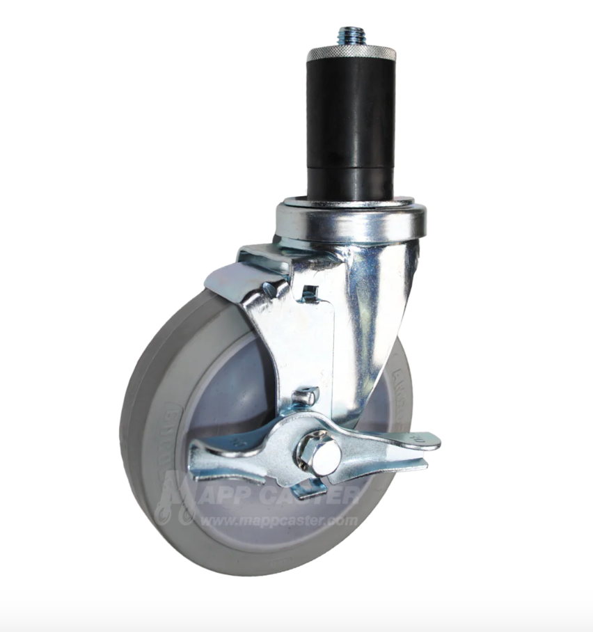 THERMOPLASTIC RUBBER WHEEL SWIVEL CASTER WITH BRAKE - SELECT