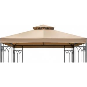 Garden Winds Durable 350 Replacement Canopy Top Compatible with 2019 Gardenline 10' x 10' Gazebo Models 7884-19 (2019), 22466 - Beige