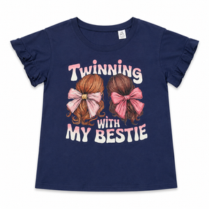 Twinning with My Bestie Coquette Spirit Week Girls T-Shirt 2X