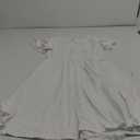 Arshiner Girl's Casual Dress Summer Scoop Neck Short Sleeve Flowy Print and Plain Sundress for Kids 4-14Y (11-12 Years, 0-white)