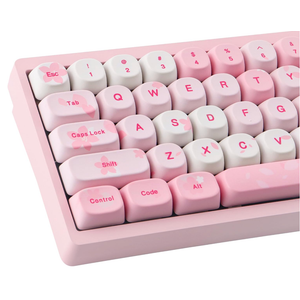 Tsungup MOA Keycaps-Pink Sakura,129 Keys Cute PBT Custom Cherry Blossom Keycaps 100 Percent,Dye Sub Key Caps Keyboard Keycap Set for MX Switches Mechanical Keyboard(only keycap)