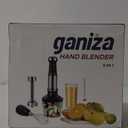 Ganiza Immersion Blender Handheld, 6 in 1 Hand Blender Stainless Steel Blade, 15 Speed Stick Blenders Electric, 800ml Mixing Beaker, 600ml Chopper, Whisk, Frother, Potato Masher (Black)