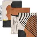 Orange and Black Abstract Wall Art Abstract Geometric Canvas Art Modern Minimalist Abstract Line Art Decor Black Abstract Line Art Prints Abstract Terracotta Wall Art for Home Decor 16x24inch No Frame