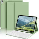 SQQSOOZ Keyboard Case for iPad Air 11 Inch M3/M2 (2025/2024), iPad Air 5th/4th Generation 10.9 Inch (2022/2020), Detachable Wireless Bluetooth Keyboard Case with Left Pencil Holder (green
)