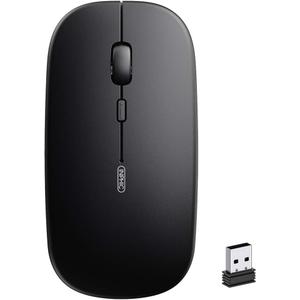 INPHIC Wireless Mouse Rechargeable, 2.4G Slim 700mAh, Silent Computer with USB Receiver, 3 Adjustable DPI Portable (Black)