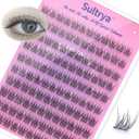 4 x Individual False Eyelashes, 10 Pairs Natural Black Lash Clusters, Soft Wispy Individual Lashes for DIY Eyelash Extension, Faux Mink False Eyelash for Natural Look at Home (10-12mm, S09)