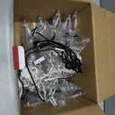 Snowflake Christmas Lights Outdoor, 8.2ft 144 LED Connectable Xmas String Light Plug in, Hanging Icicle Lights for House, Eaves, Outside, Window, Roof, Yard, Fence Decor, White