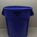Rubbermaid Commercial Products BRUTE Heavy-Duty Round Trash/Garbage Can, 20-Gallon, Blue, Outdoor Waste Container for Landscapers/Construction/Restaurants/Back of House/Offices/Warehouses